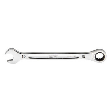 Wrench Corrosion-resistant Ratcheting Combination, Vanadium Steel, 14 Mm Size, Standard, 0 Deg Head, 7-3/4 In Oal