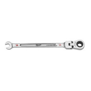 Ratcheting Combination Wrench, 1/4 in Opening, 5.28 in lg, Vanadium Steel