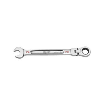 Wrench Ratcheting Combination, 9/16 In Opening, 7.8 In Lg, Vanadium Steel