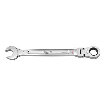 Corrosion-Resistant Flex Head Combination Wrench, Vanadium Steel, 1 in Size, Standard, 12-Point, 0 deg Offset, 15 deg Head, 2-1/8 in OAL