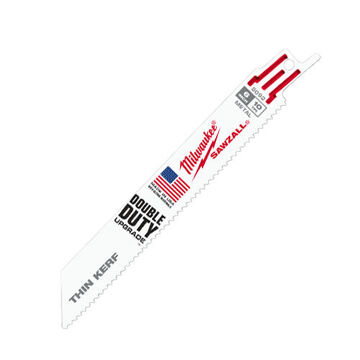 Blade Thin Kerf Reciprocating Saw, 10 Tpi, 2 In Wd X 6 In Lg X 0.035 In Thk, Bi-metal