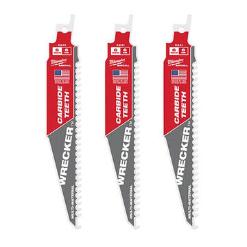 Blade Reciprocating Saw, Carbide Body Material, Carbide Cutting Edge Material, 6 Tpi, 6 In