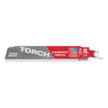Blade Reciprocating Saw, Carbide Body Material, Carbide Cutting Edge Material, 7 Tpi, Rigid Teeth, 6 In X 1 In, 0.05 In Thk, 5/pack