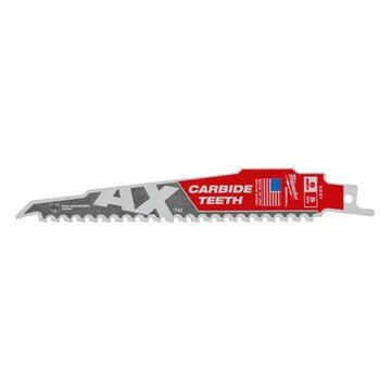Blade Reciprocating Saw, 5 Tpi, 1 In Wd X 9 In Lg X 0.5 In Thk, Carbide