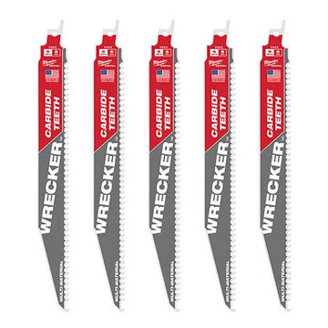Blade Reciprocating Saw, 6 Tpi, 1/20 In Wd X 9 In Lg X 3/64 In Thk, Carbide