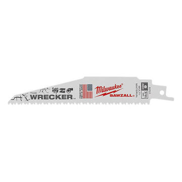 Blade Tapered Back Reciprocating Saw, 7/11 Tpi, 1 In Wd X 6 In Lg X 0.33 In Thk, Bi-metal