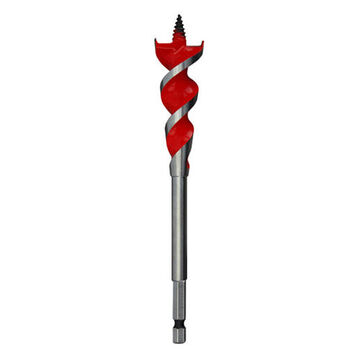 Speed Cutter Wood Drill Bit, Material HSS, Bright Finish, 1/4 in Hex Shank, 6 in OAL, 1/2 in dia