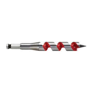 Bit Ship Auger, Steel Material, Ptfe Coated Finish, Right-hand Cut, 7/16 In Hex Shank, 15 In Flute Lg, 1 Wide Flute, 6 In Oal