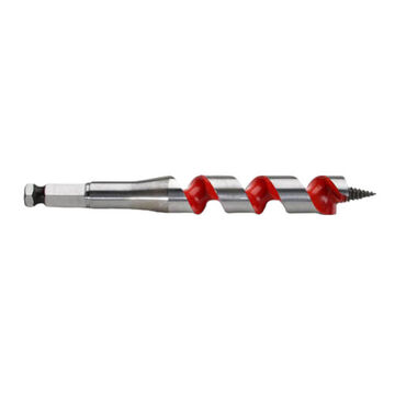 Heavy-Duty Solid Center Ship Auger Hex Shank Drill Bit, 7/16 in Shank, 3/4 in Dia, 6 in lg, Alloy Steel