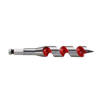 Bit Ship Auger, Alloy Steel Material, Right-hand Cut, 7/16 In Hex Shank, 3 In Flute Lg, 1 Wide Flute, 6 In Oal