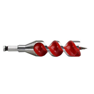 Bit Spur Auger Hex Shank Drill, 7/16 In Shank, 1-1/4 In Dia, 6-1/2 In Lg, Steel