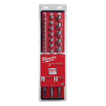 Bit Set Ship Auger, Alloy Steel, Right-hand, Wide Flute, 15 In Length Fluts, Weldon Flat Shank