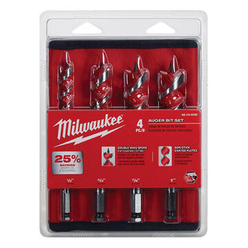Bit Set Spur Auger, Alloy Steel, Right-hand, 4-1/2 In Lg Flute, 1 Flute, 6-1/2 In Oal