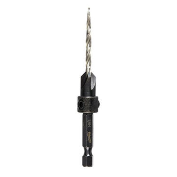 Countersink Wood Drill Bit, HSS, 1.77 in lg Flute, 1/4 in Shank, Right-Hand
