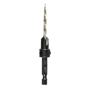 Drill Bit Countersink Wood, Hss, 1.77 In Lg Flute, 1/4 In Shank, Right-hand