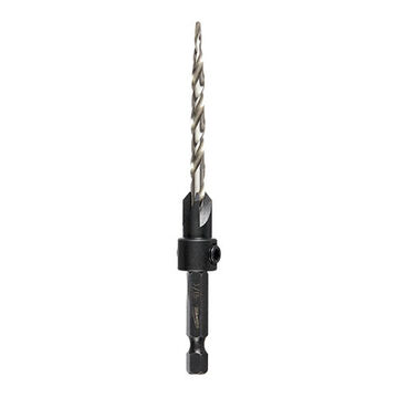 Countersink Drill Bit, 1/4 in Quick-Change Hex Shank, Right-Hand, 1.77 in lg Flute, 4.38 in oal
