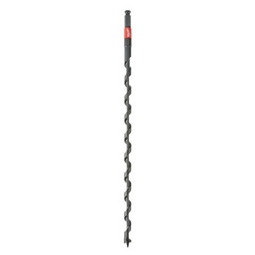 Bit Lineman's Impact Auger, Hss Material, Right-hand Cut Direction, 3/8 In Hex Shank, 15 In Flute Lg, 1 Wide Flute, 18 In Lg