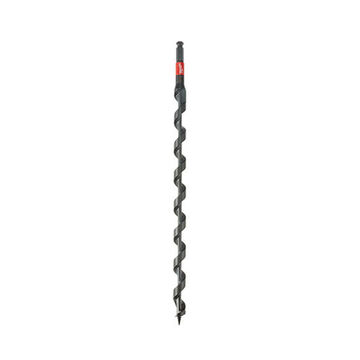 Bit Lineman's Impact Auger, Carbon Steel Material, Ptfe Coated Finish, Right-hand Cut, 1-1/16 In Hex Shank, 15 In Flute Lg, 1 Wide Flute, 18 In Lg