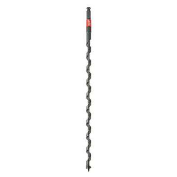 Bit Lineman's Impact Auger, Hss Material, Right-hand Cut Direction, 13/16 In Hex Shank, 27 In Flute Lg, 1 Wide Flute, 30 In Lg