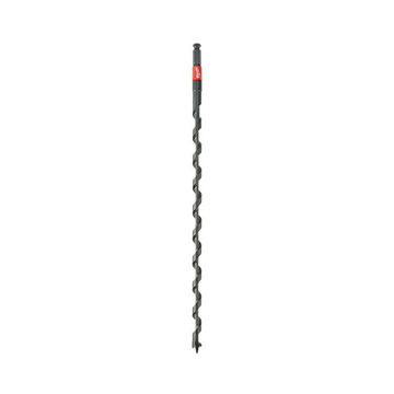 Bit Lineman's Impact Auger, Steel Material, Ptfe Coated Finish, Right-hand Cut, 7/16 In Hex Shank, 27 In Flute Lg, 1 Wide Flute, 30 In Lg