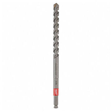 Lineman's Fiberglass Wood Drill Bit, Material HSS, Silver Finish, 7/16 in Hex Shank, 12 in OAL, 11/16 in dia