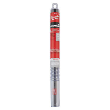 Drill Bit Lineman's Fiberglass Wood, Material Hss, Silver Finish, 7/16 In Hex Shank, 12 In Oal, 15/16 In Dia
