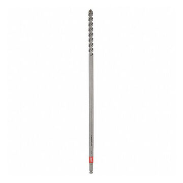 Lineman's Fiberglass Wood Drill Bit, Material HSS, Silver Finish, 7/16 in Hex Shank, 22 in OAL, 11/16 in dia