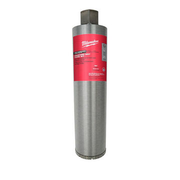 Drill Bit Wet Core, Cutting Edge Diamond Grit, 1-1/2 In Dia, 15 In Flute Lg, 15 In Cut Dp, 15 In Oal, Apply Material: Concrete