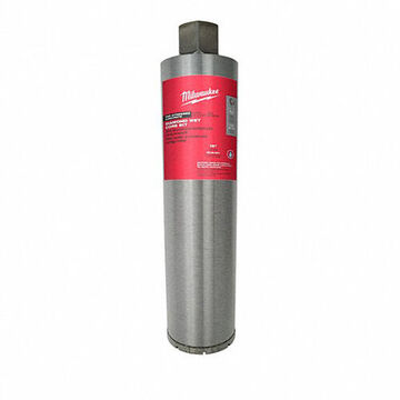 Wet Core Drill Bit, Cutting Edge Diamond Grit, 5 in Dia, 15 in Flute Lg, 15 in Cut Dp, 15 in OAL, Apply Material: Concrete