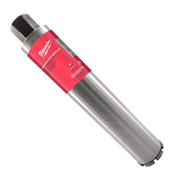 Drill Bit Wet Core, Cutting Edge Diamond Grit, 2 In Dia, 15 In Flute Lg, 15 In Cut Dp, 15 In Oal, Apply Material: Concrete, Mesh, Rebar