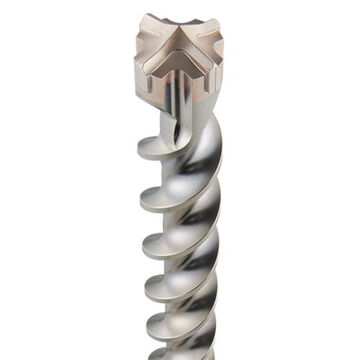 Drill Bit 4-cutter Rotary Hammer, 1 In Dia X 21 In Lg, 45/64 In Shank, Carbide Tip