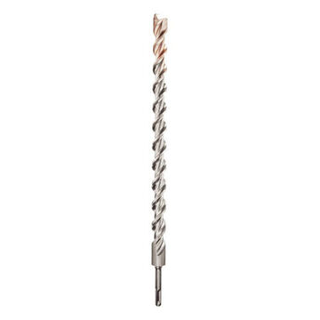 2-Cutter Rotary Hammer Drill Bit, 3/4 in Dia x 10 in lg, 25/64 in Shank, Carbide Tip