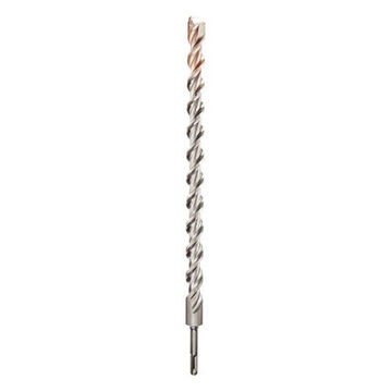 2-Cutter Rotary Hammer Drill Bit, 3/4 in Dia x 18 in lg, 25/64 in, Carbide Tip