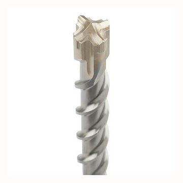 4-Cutter Rotary Hammer Drill Bit, 3/4 in Dia x 10 in lg, 13/32 in, Carbide Tip