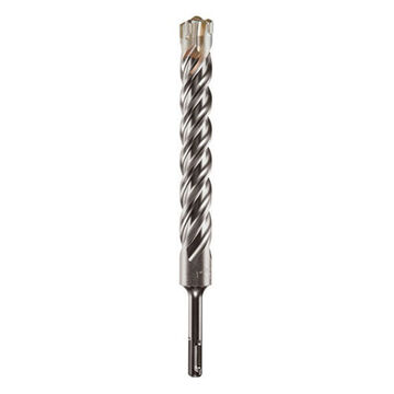 4-Cutter Rotary Hammer Drill Bit, 1-1/8 in Dia x 10 in lg, 13/32 in, Carbide Tip