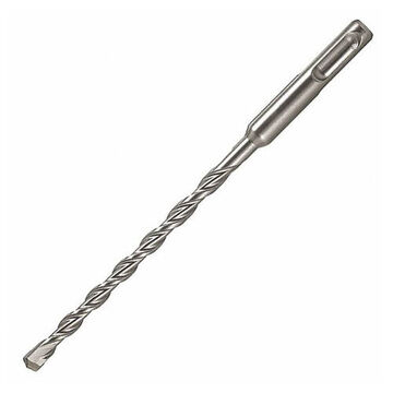 2-Cutter Rotary Hammer Drill Bit, 8 mm Dia x 110 mm lg, 25/64 in Shank, Carbide Tip