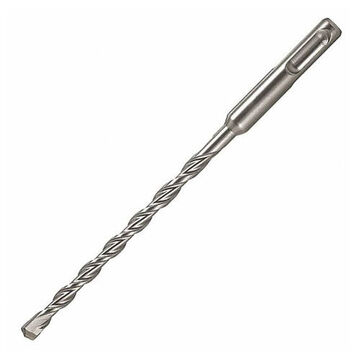 2-Cutter Rotary Hammer Drill Bit, 8 mm Dia x 160 mm lg, 0.315 in, Carbide Tip
