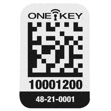 One-key Asset ID Tag, Plastic, Black/White, 1 in x 0.6875 in