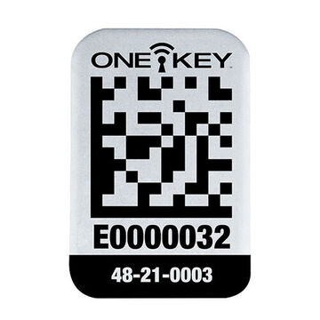 Id Tag One-key Asset, Metal, Black/white, 1 In X 0.6875 In