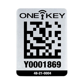 Id Tag One-key Asset, Metal, Black/white, 2 In X 1.5 In
