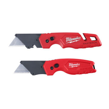 Knife Set Folding Folding Utility, 1.03 In Wd, 6-7/8 In Lg, 1.18 Indp, Stainless Steel, 1-1/4 In Lg Blade, Ergonomic Plastic Handle