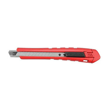 Snap-Off Utility Knife, 5-5/8 in lg, 9 mm wd, Steel