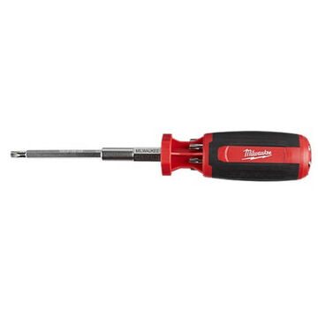 Driver Multi-bit, Alloy Steel, 9 Pieces, Molded Handle, Magnetic Bit Retainer, 9 In Lg