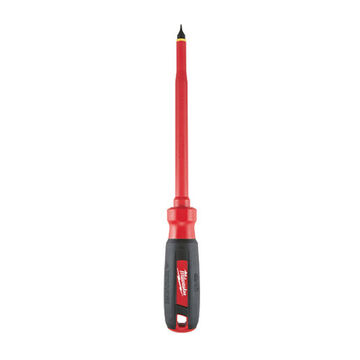 Screwdriver Insulated, Slotted 5/16 In Point Size, Alloy Steel Material, Chrome Plated Finish, Plastic Molded Grip Handle, 11 In Oal