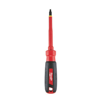 Screwdriver Insulated, Ecx #2 Point Size, Alloy Steel Material, Chrome Plated Finish, Rubber Ergonomic Handle, 10 In Oal