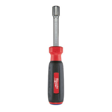 Nut Driver Magnetic, Alloy Steel, 3/8 In Size, Hex Shank, 7 In Oal, Chrome Plated