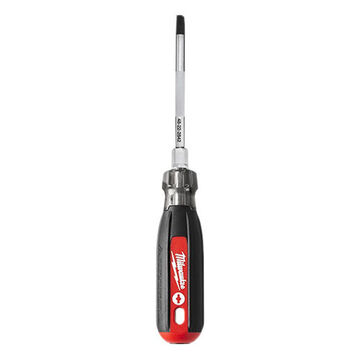 Screwdriver, ECX #2 Point Size, Alloy Steel Material, Chrome Plated Finish, Rubber Ergonomic Handle, 7 in OAL