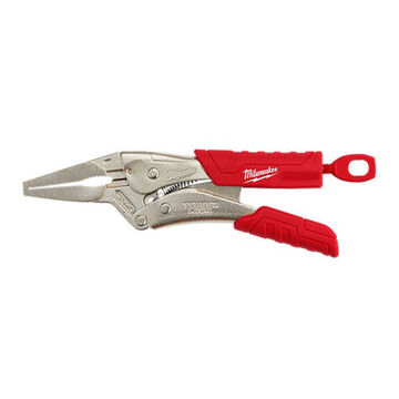 Plier Locking, 2-13/32 In Capacity, Long Nose, Chrome Alloy Steel Jaw, 6 In Lg