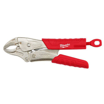 Locking Plier, Rubber Handle, Alloy Steel Jaw, 13/32 in wd, 1-5/64 in lg, 3/32 in thk, Curved Jaw
