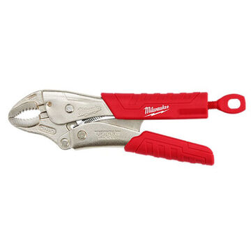 Plier Locking, Rubber Handle, Alloy Steel Jaw, 13/32 In Wd, 1-5/64 In Lg, 3/32 In Thk, Curved Jaw